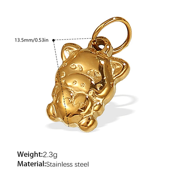 Wholesale Jewelry 316L Stainless Steel Plated 18K Gold Dragonfly Bear Pendant Necklace For Women