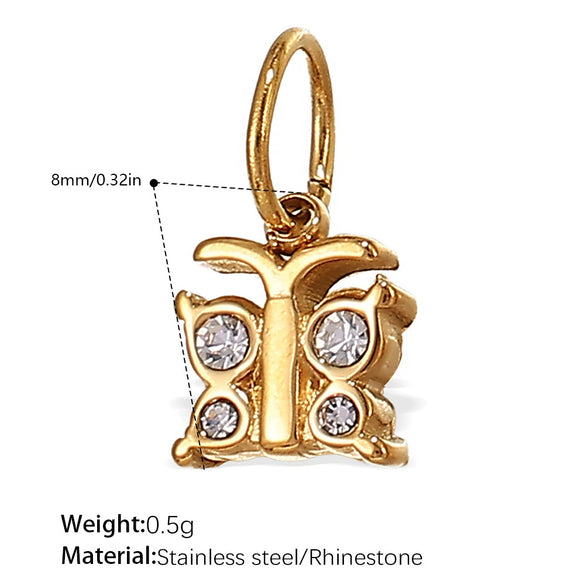 Wholesale Jewelry 316L Stainless Steel Plated 18K Gold Dragonfly Bear Pendant Necklace For Women