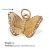 Wholesale Jewelry 316L Stainless Steel Plated 18K Gold Dragonfly Bear Pendant Necklace For Women