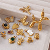 Wholesale Jewelry 316L Stainless Steel Plated 18K Gold Dragonfly Bear Pendant Necklace For Women