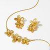Wholesale Jewelry Stainless Steel Pleated Flower Electroplating Women