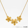 Wholesale Jewelry Stainless Steel Pleated Flower Electroplating Women