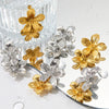 Wholesale Jewelry Stainless Steel Pleated Flower Electroplating Women