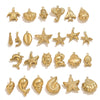 Wholesale Jewelry Stainless Steel Pvd Gold Plated Hollow Ocean Shell Pendant Conch Turtle Animal Shape Bracelet Accessories Charm