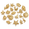 Wholesale Jewelry Stainless Steel Pvd Gold Plated Hollow Ocean Shell Pendant Conch Turtle Animal Shape Bracelet Accessories Charm