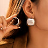 Wholesale Jewelry 316L Stainless Steel Pvd Goldplated Geometric Ctype Earrings For Women