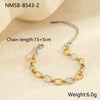Wholesale Jewelry Stainless Steel Real Gold Geometric Fashion Color Matching Chain Bracelet Necklace