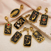 Wholesale Jewelry Stainless Steel Rectangular Tarot Star Band Lobster Buckle With Enamel And Totem Pattern Electroplating Treatment