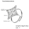 Wholesale Jewelry 316L Stainless Steel Rhombus Flower Electroplated Necklace Bracelet Ring Set For Women