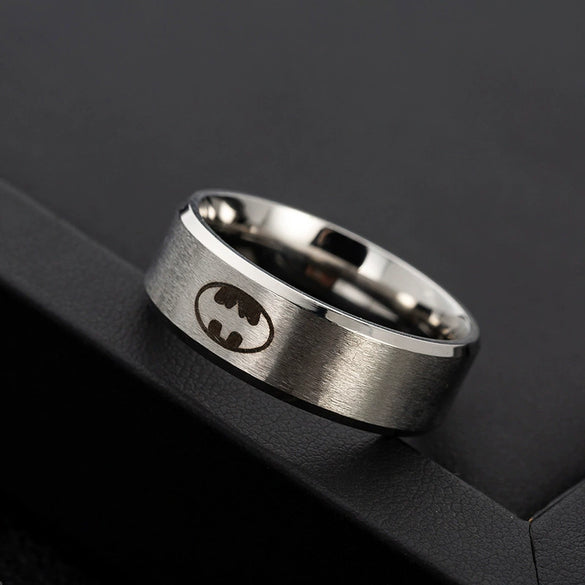 Wholesale Jewelry Stainless Steel Ring With Geometric Pattern Laser Marking And Electroplating For Men And Women