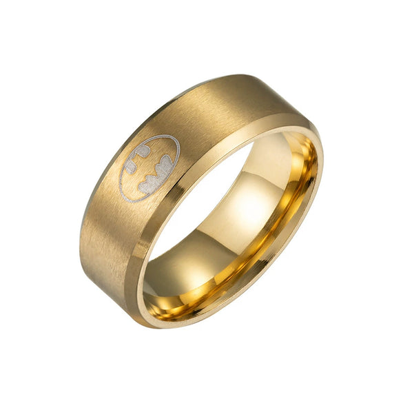 Wholesale Jewelry Stainless Steel Ring With Geometric Pattern Laser Marking And Electroplating For Men And Women