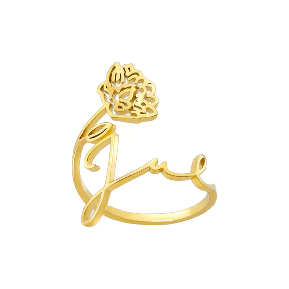 Wholesale Jewelry Stainless Steel Ring With Letters Numbers Text Electroplated