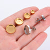 Wholesale Jewelry Stainless Steel Round Disc Earrings Material With Welding Pin And Electroplating