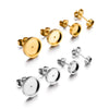 Wholesale Jewelry Stainless Steel Round Disc Earrings Material With Welding Pin And Electroplating