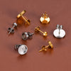 Wholesale Jewelry Stainless Steel Round Disc Earrings Material With Welding Pin And Electroplating