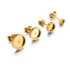 Wholesale Jewelry Stainless Steel Round Disc Earrings Material With Welding Pin And Electroplating