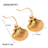 Wholesale Jewelry Stainless Steel Shell Geometric Electroplating Earrings And Bracelet