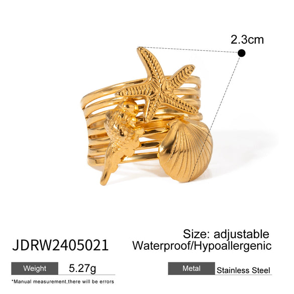 Wholesale Jewelry Stainless Steel Shell Geometric Electroplating Earrings And Bracelet