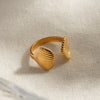 Wholesale Jewelry Stainless Steel Shell Open Ring French Retro Style Electroplating