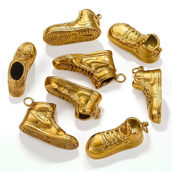 Wholesale Jewelry Stainless Steel Shoe Hook Pendant Ocean Life Pattern Electroplating Trendy Diy Accessories