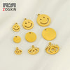 Wholesale Jewelry 316L Stainless Steel Smiley Face Pendant Necklace With 18K Gold Electroplating For Women