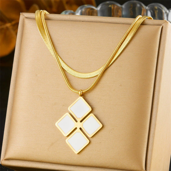 Wholesale Jewelry Stainless Steel Snake Bone Chain Electroplating Highend Women's Stacked Necklace Ring Earrings Set