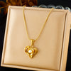 Wholesale Jewelry Stainless Steel Snake Bone Chain With Goldplated Irregular Heart Pearl Pendant