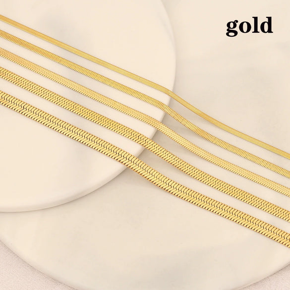 Wholesale Jewelry Stainless Steel Snake Chain Clavicle Necklace Electroplated