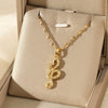 Wholesale Jewelry Stainless Steel Snake Pendant Necklace For Women Simple Hiphop Trendy Electroplating Mixed Gemstone Setting