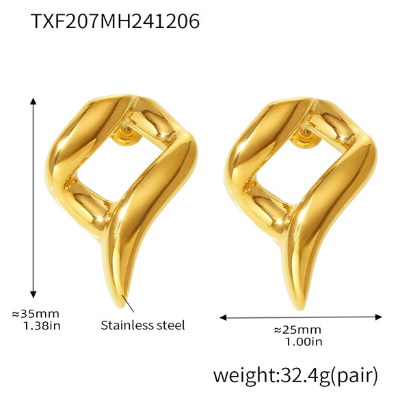 Wholesale Jewelry Stainless Steel Specialshaped Chain Necklace And Earrings Electroplating