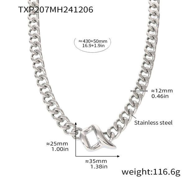 Wholesale Jewelry Stainless Steel Specialshaped Chain Necklace And Earrings Electroplating