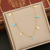 Wholesale Jewelry Stainless Steel Star Moon Dripping Oil Pendant Necklace For Women Chopin Chain