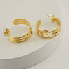 Wholesale Jewelry 316L Stainless Steel Star Moon Earrings Electroplated For Women Geometric Style