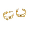 Wholesale Jewelry 316L Stainless Steel Star Moon Earrings Electroplated For Women Geometric Style