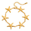 Wholesale Jewelry Stainless Steel Star Shape Handstitched Electroplated Simple Style Women's Bracelets