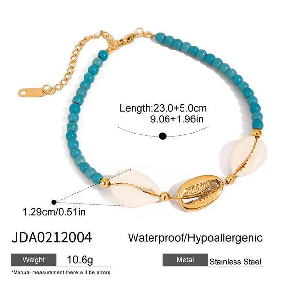 Wholesale Jewelry Stainless Steel Synthetic Blue Turquoise Geometric Electroplated Minimalist Style