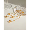 Wholesale Jewelry Stainless Steel Tassel Round Steel Ball Earrings For Women Electroplated