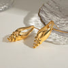 Wholesale Jewelry Stainless Steel Three Dimensional Long Hollow Conch Earrings With Animal And Zodiac Pattern And Electroplating Treatment For Women