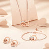 Wholesale Jewelry Stainless Steel Threepiece Suit With Roman Numerals Cross Crown Inlaid Crystal For Women