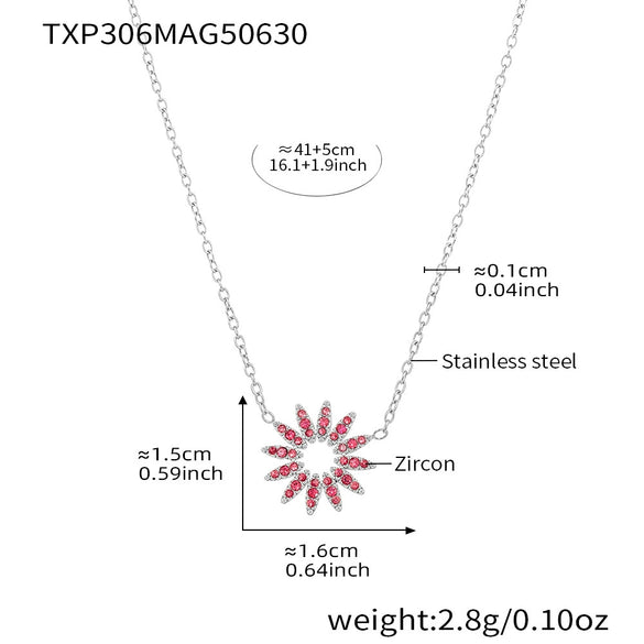 Wholesale Jewelry 316L Stainless Steel 316L Stainless Steel Electroplated Sunflower Style Necklace Bracelet Ring Set
