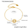 Wholesale Jewelry 316L Stainless Steel 316L Stainless Steel Electroplated Sunflower Style Necklace Bracelet Ring Set