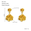 Wholesale Jewelry Stainless Steel Titanium Steel Flower Cross Chain Electroplated Earrings And Necklace