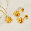 Wholesale Jewelry Stainless Steel Titanium Steel Flower Cross Chain Electroplated Earrings And Necklace