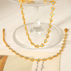 Wholesale Jewelry Stainless Steel Titanium Steel Flower Geometric Dripping Oil Design Clavicle Chain Necklace For Women