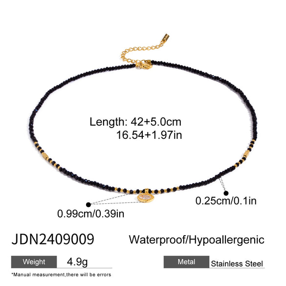 Wholesale Jewelry Stainless Steel Titanium Steel Geometric Bead Necklace Electroplating