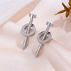 Wholesale Jewelry Stainless Steel Titanium Steel Geometric Electroplated Earringsnecklaces Set For Women