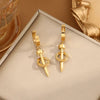 Wholesale Jewelry Stainless Steel Titanium Steel Geometric Electroplated Earringsnecklaces Set For Women