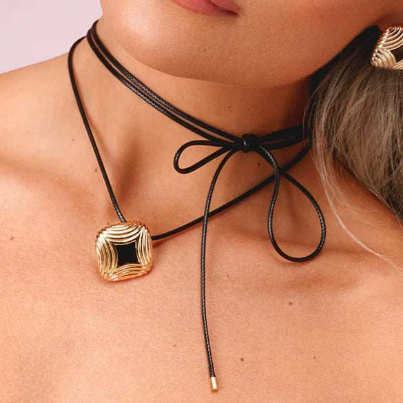 Wholesale Jewelry Stainless Steel Titanium Steel Geometric Electroplating Adjustable Necklace Pendant For Women