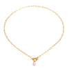 Wholesale Jewelry Stainless Steel Titanium Steel Geometric Otter Buckle Pearl Pendant Chain Necklace Electroplated