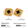 Wholesale Jewelry Stainless Steel Titanium Steel Geometric Quadrilateral Electroplated Women's Ring Earrings Necklace